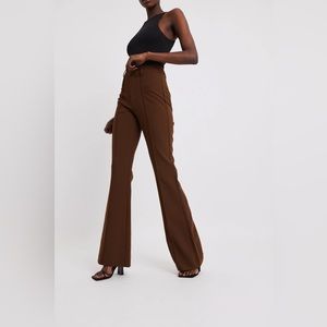 Because of Alice chocolate wide leg suit trousers nwt